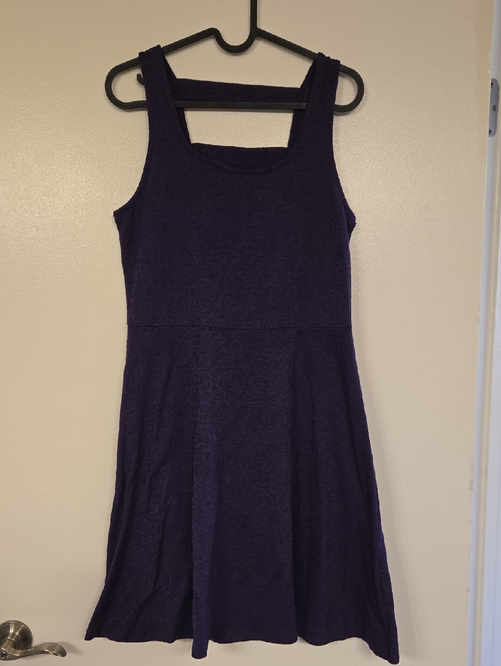 bobeau Purple Textured Scoop Neck Top